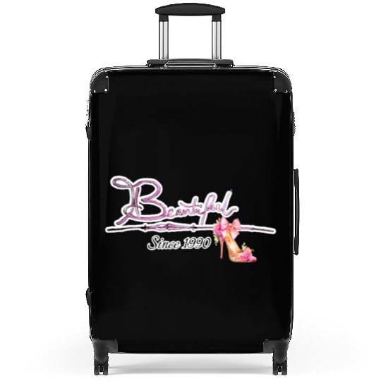 Beautiful since 1990 birthday typography Suitcases