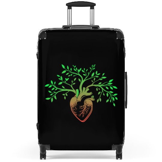 Nature-Inspired Anatomical Heart & Tree Design Suitcases