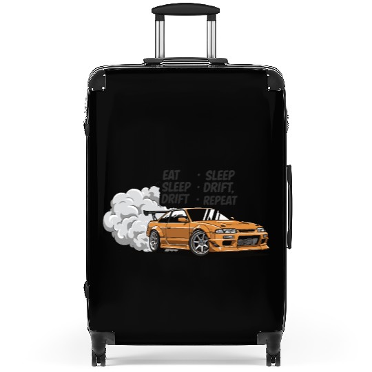 Eat Sleep Drift Repeat Suitcases – Neon JDM Car Raci