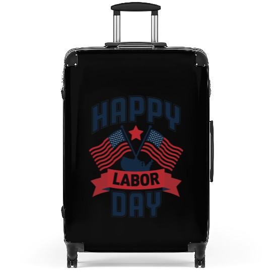 Happy Labor Day For Women USA Flag Suitcases