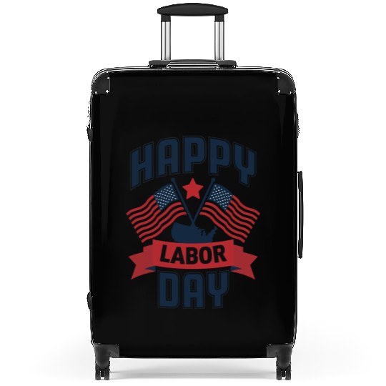 Happy Labor Day For Women USA Flag Suitcases