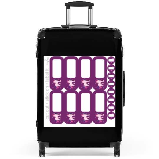 DIY School Sticker - Fantasy Unicorn Purple - 16 Suitcases