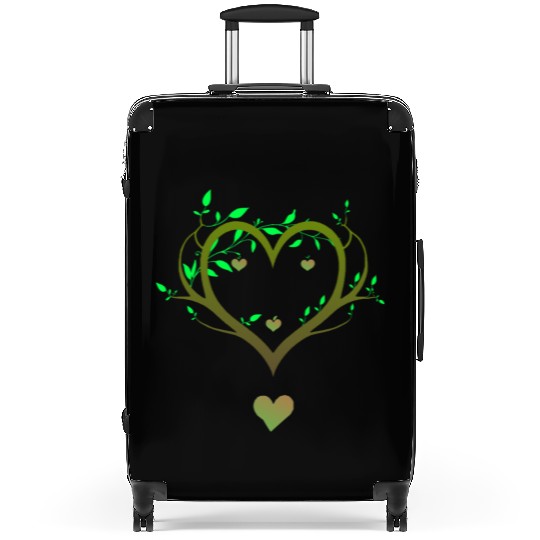 Nature Heart Tree | Green Love Botanical Art Suitcases