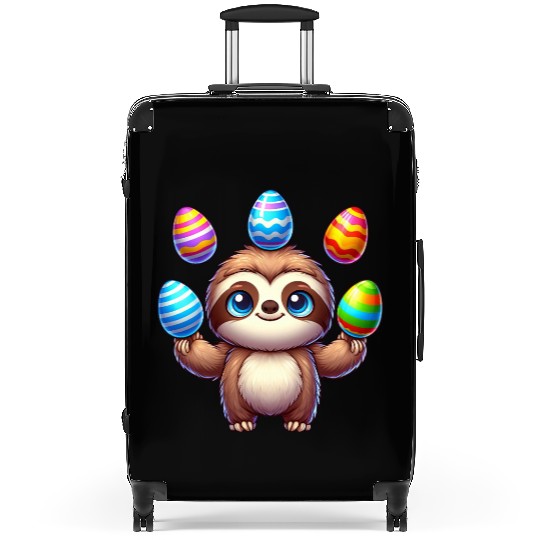 Easter Sloth Egg Juggler colorful eggs Suitcases