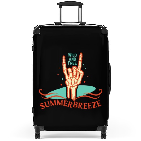 Wild And Free Summer Breeze Skeleton Hand Suitcases