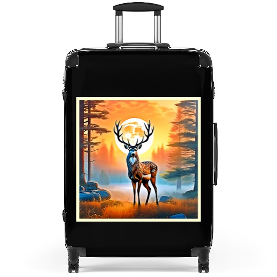 Golden Deer Twilight Peak Suitcases