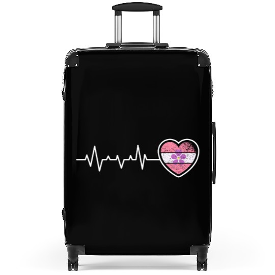 Lesbian Heartbeat Violet Flower Vintage Look Pride Suitcases