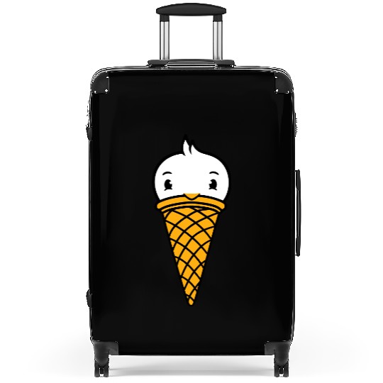 Bird Ice Cream Waffle Scoops Summer Yummy eating Suitcases