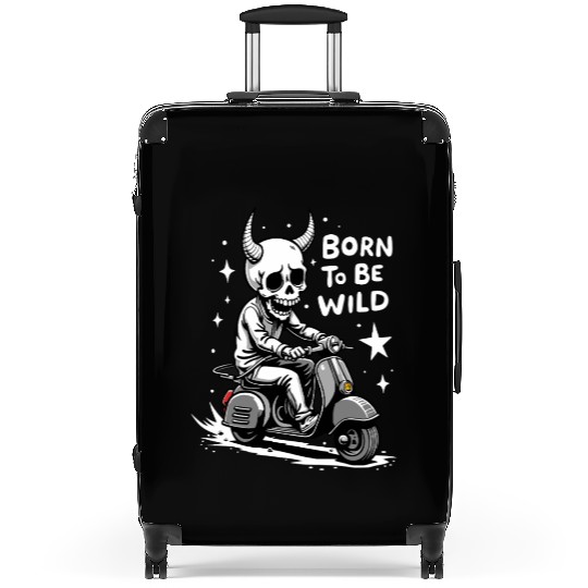 Born to Be Wild - Skull Devil on Scooter Suitcases
