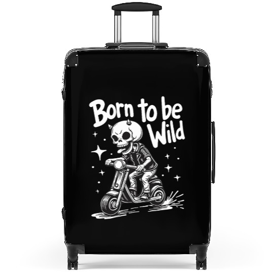 Born to Be Wild - Skull Devil on Scooter Suitcases