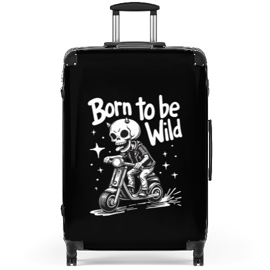 Born to Be Wild - Skull Devil on Scooter Suitcases