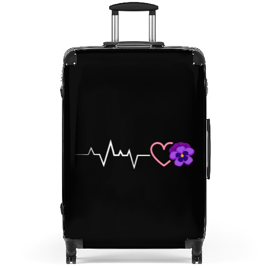 Lesbian Heartbeat Violet Flower Love Pride Suitcases