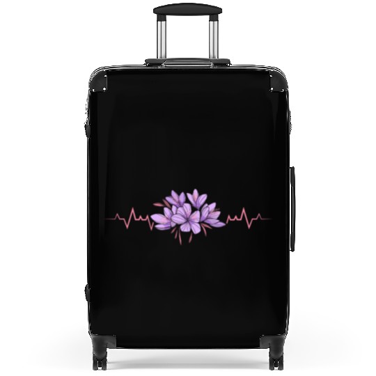 Lesbian Heartbeat Violet Flower Love Pride Art Suitcases