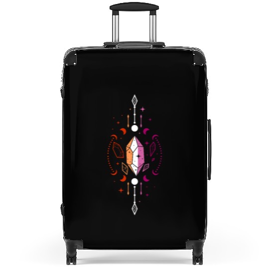 Lesbian Pride Mystical Crystal with Moons Suitcases