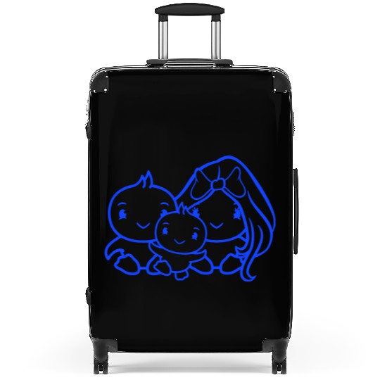 3 Birds Family Parents Mom Dad Three Child Baby Suitcases