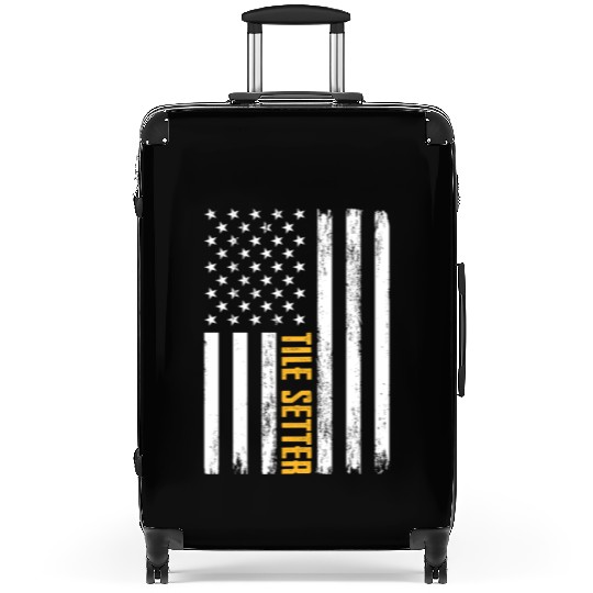 Tile Setter American Flag Patriotic Work Suitcases