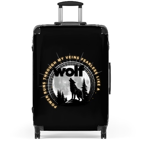 Fearless Wolf Full Moon Suitcases