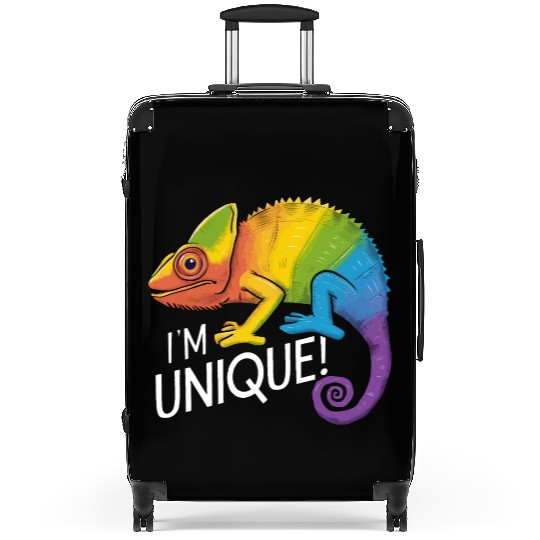 Rainbow Chameleon - "I'm Unique!" Colorful Animal Suitcases