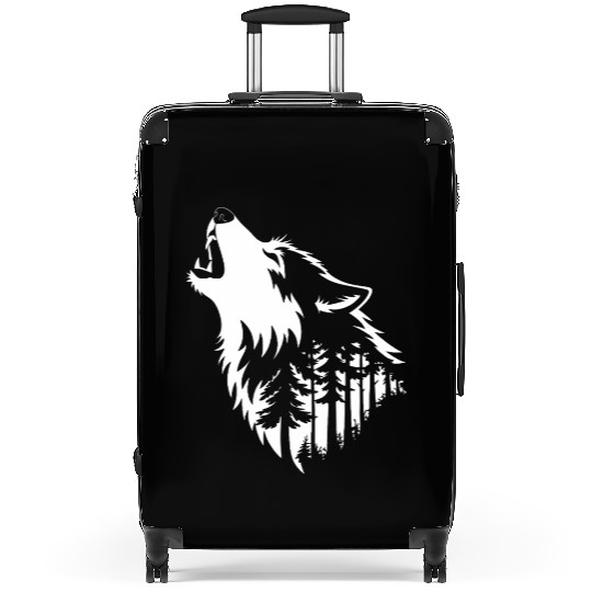 Howling Wolf & Forest Silhouette Suitcases