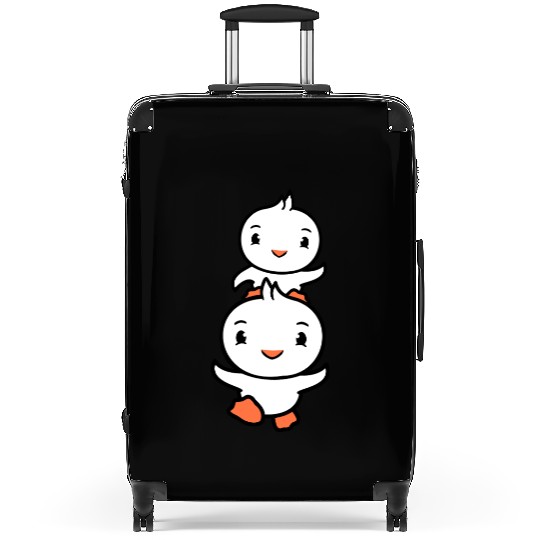2 Ducks Dad Baby Child Piggyback Run Head Funny Suitcases