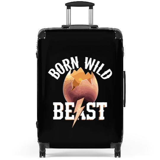 Born Wild Beast Eggshell Lightning Adventure Suitcases