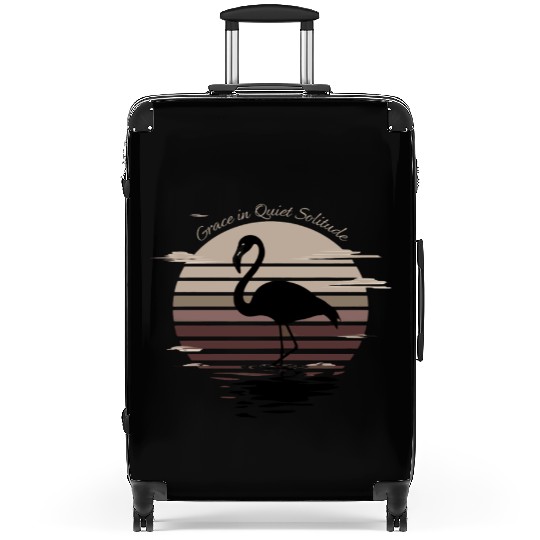 Serene Flamingo Sunset Silhouette Suitcases