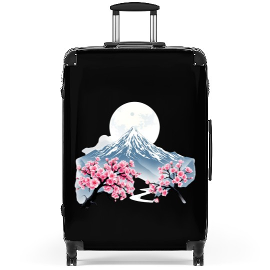Japanese mount fuji Sakura tree Cherry blossom Suitcases
