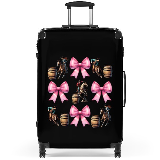 Coquette Bow Barrel Racer Barrel Racing Rodeo Mom Suitcases