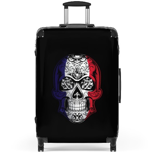 France X Head Skull Flag Suitcases
