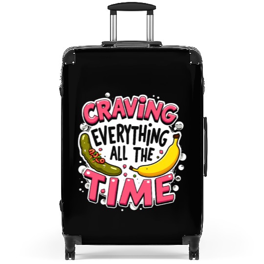 Pregnancy Cravings Funny Maternity Food Baby Bump Suitcases