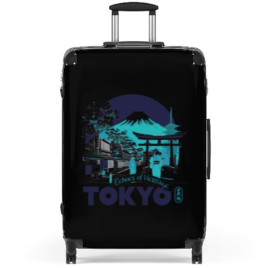 Tokyo Skyline with Mount Fuji Suitcases