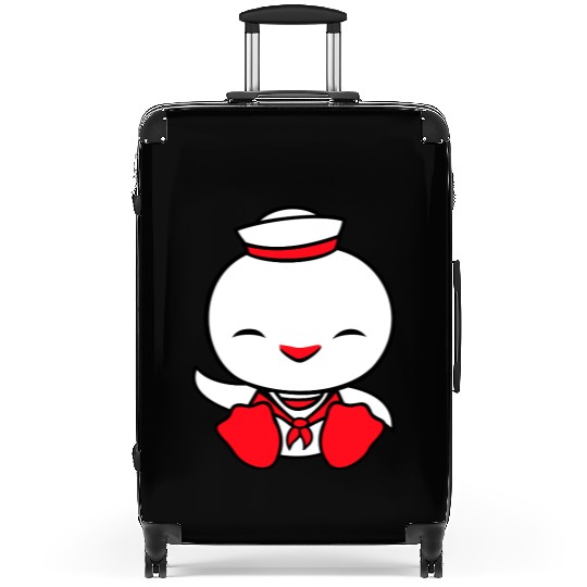 Duck sailor sailor hat waving happily fisherman Suitcases