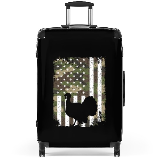 Turkey Hunting Camo US Flag For Hunter Camouflage Suitcases