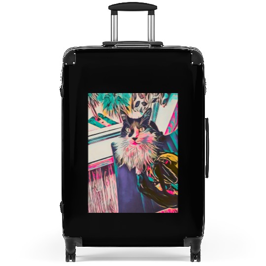 Tropical Funky Cat Suitcases