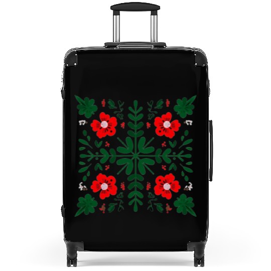 Folk Floral Mandala Suitcases