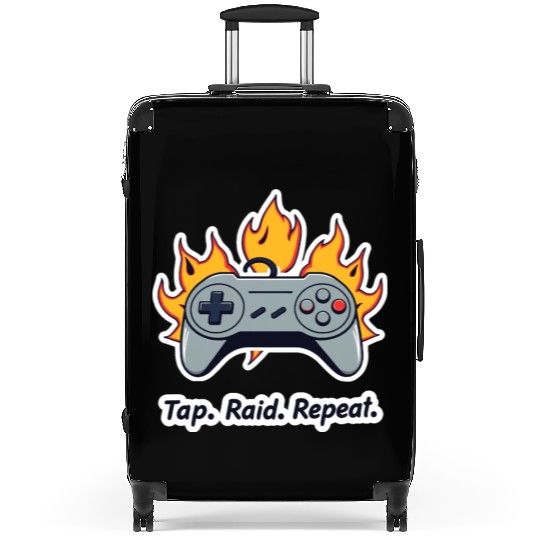 Tap. Raid. Repeat. – Retro Gamer Controller On Fir Suitcases