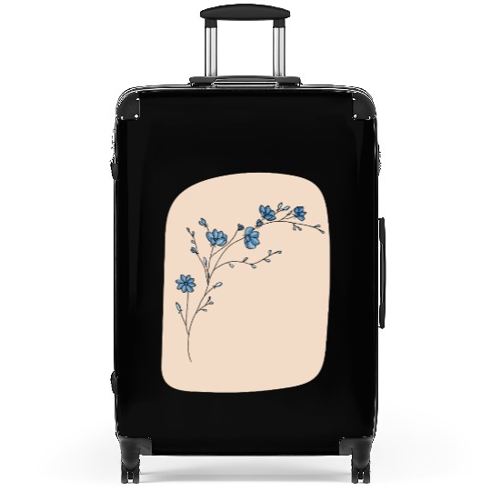 Serene Blue Blossoms Suitcases