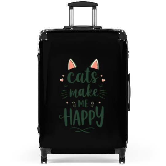 Cute Cats Make Me Happy Suitcases For Cat Lovers