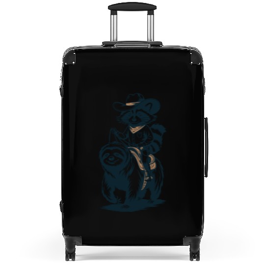 Raccoon Sloth Adventure: Cowboy Style Fun Suitcases