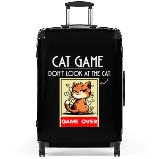 Cat Meme Game Humor Don’t Look Game Over Design. Suitcases