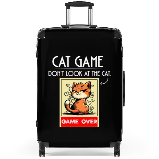 Cat Meme Game Humor Don’t Look Game Over Design. Suitcases