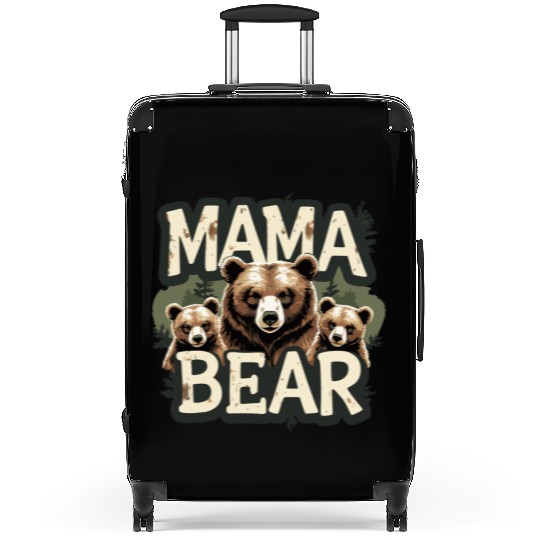 Mama Bear & Cubs Rustic Suitcases for Moms