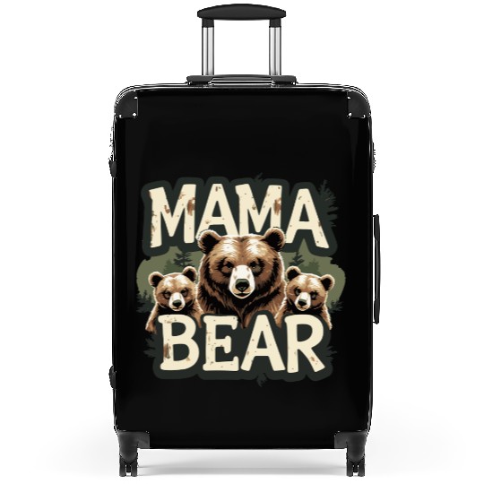 Mama Bear & Cubs Rustic Suitcases for Moms