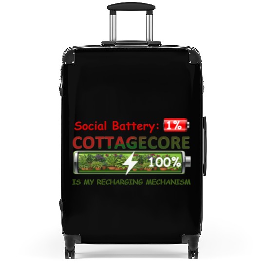 Social Battery 1%, Cottagecore Recharging Mehanism Suitcases