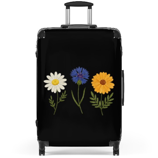 Wildflower Trio Daisy Cornflower Marigold Suitcases