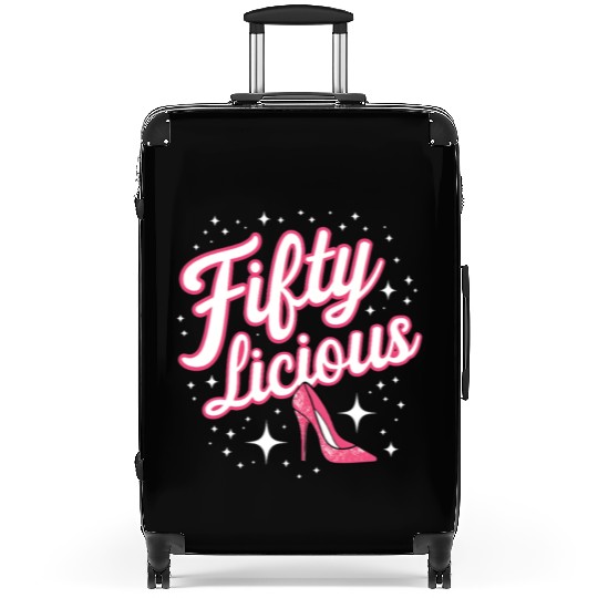 Fifty-licious Squad Matching 50th Birthday Suitcases