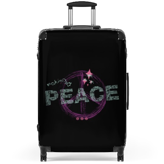 Making Peace Love Symbol Artistic Grunge Design Te Suitcases