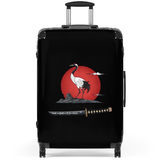 Japanese Crane with Katana and MounT FUJI POSTER Suitcases