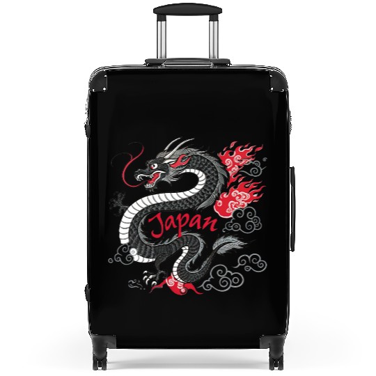 Majestic Japanese Dragon Tattoo Style Art design Suitcases