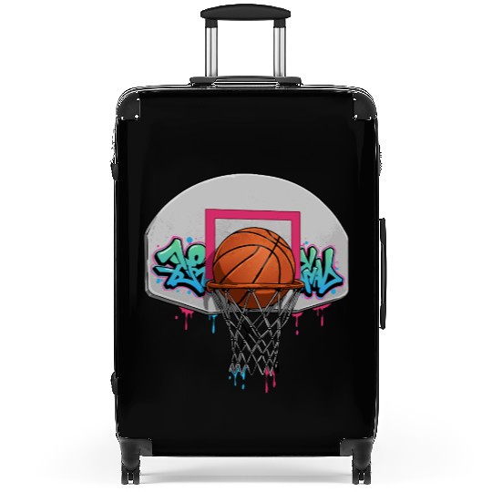 Graffiti Basketball Hoop Neon Drip T‑Suitcases